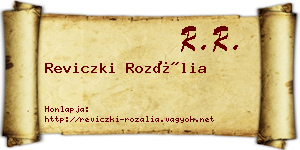 Reviczki Rozália névjegykártya