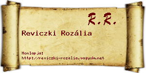 Reviczki Rozália névjegykártya